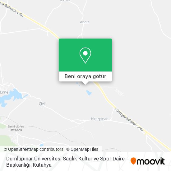 Dumlupınar Üniversitesi Sağlık Kültür ve Spor Daire Başkanlığı harita