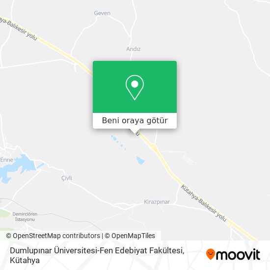 Dumlupınar Üniversitesi-Fen Edebiyat Fakültesi harita