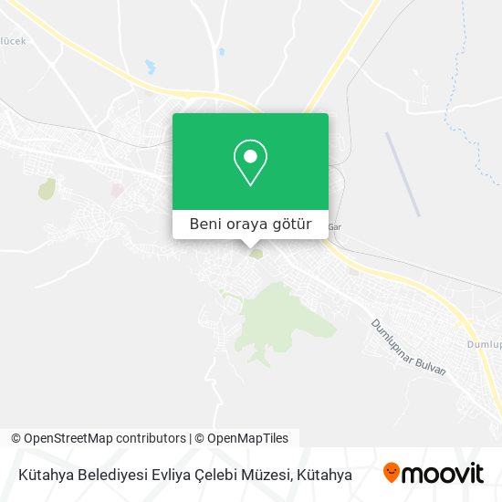 Kütahya Belediyesi Evliya Çelebi Müzesi harita