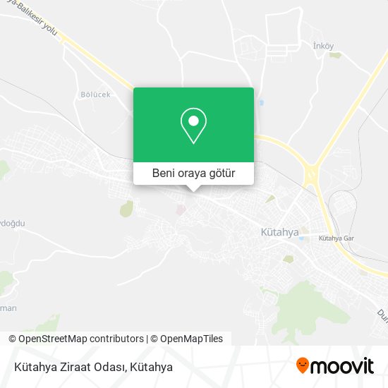 Kütahya Ziraat Odası harita