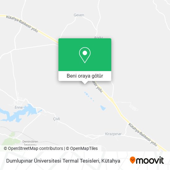 Dumlupınar Üniversitesi Termal Tesisleri harita