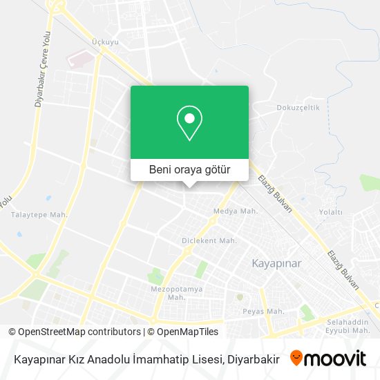 Kayapınar Kız Anadolu İmamhatip Lisesi harita