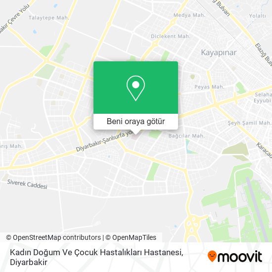Kadın Doğum Ve Çocuk Hastalıkları Hastanesi harita