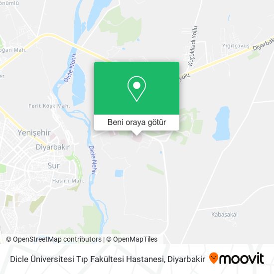 Dicle Üniversitesi Tıp Fakültesi Hastanesi harita