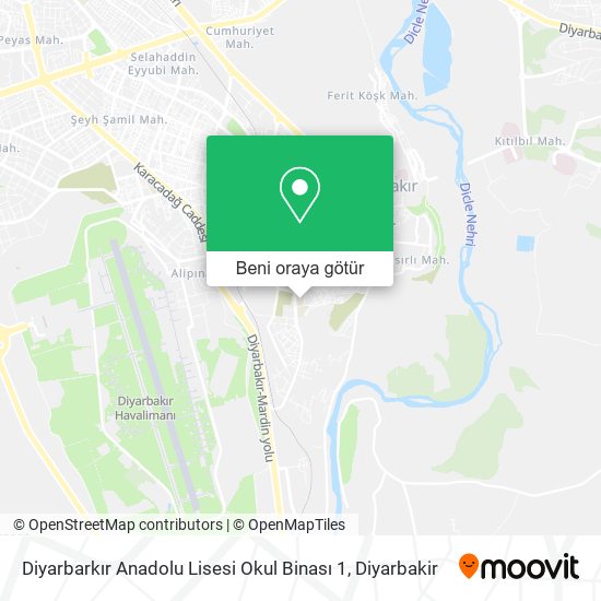 Diyarbarkır Anadolu Lisesi Okul Binası 1 harita