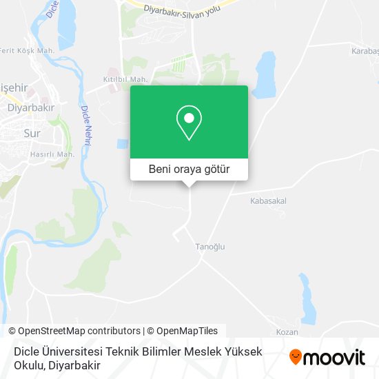 Dicle Üniversitesi Teknik Bilimler Meslek Yüksek Okulu harita