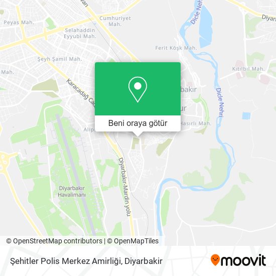 Şehitler Polis Merkez Amirliği harita