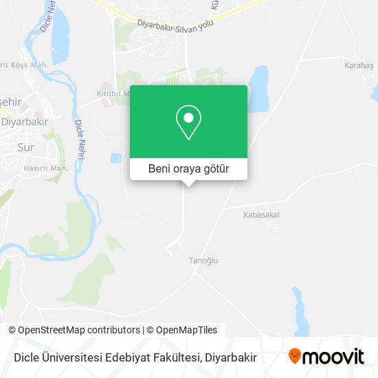 Dicle Üniversitesi Edebiyat Fakültesi harita