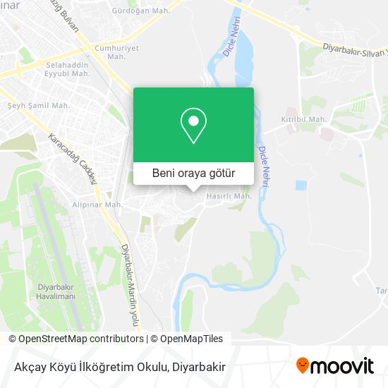 Akçay Köyü İlköğretim Okulu harita