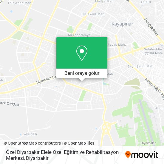 Özel Diyarbakır Elele Özel Eğitim ve Rehabilitasyon Merkezi harita