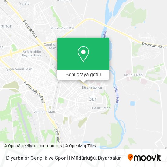 Diyarbakır Gençlik ve Spor İl Müdürlüğü harita