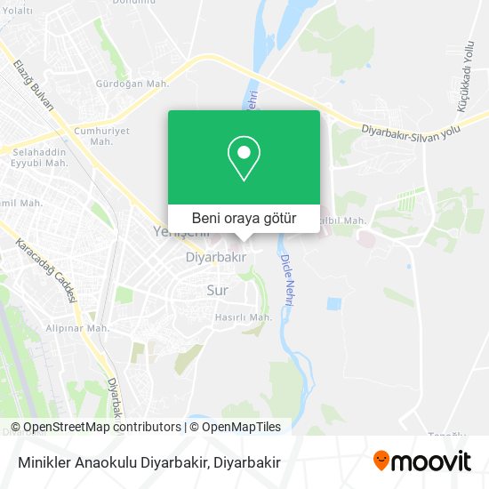 Minikler Anaokulu Diyarbakir harita