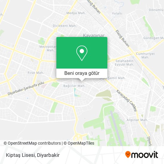 Kiptaş Lisesi harita