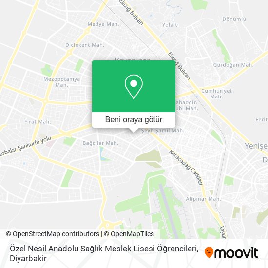 Özel Nesil Anadolu Sağlık Meslek Lisesi Öğrencileri harita