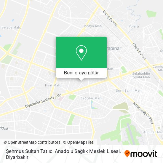 Şehmus Sultan Tatlıcı Anadolu Sağlık Meslek Lisesi harita