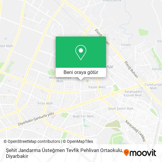 Şehit Jandarma Üsteğmen Tevfik Pehlivan Ortaokulu harita