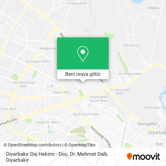 Diyarbakır Diş Hekimi - Doç. Dr. Mehmet Dallı harita