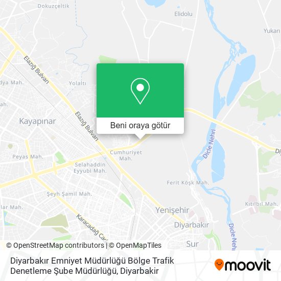 Diyarbakır Emniyet Müdürlüğü Bölge Trafik Denetleme Şube Müdürlüğü harita