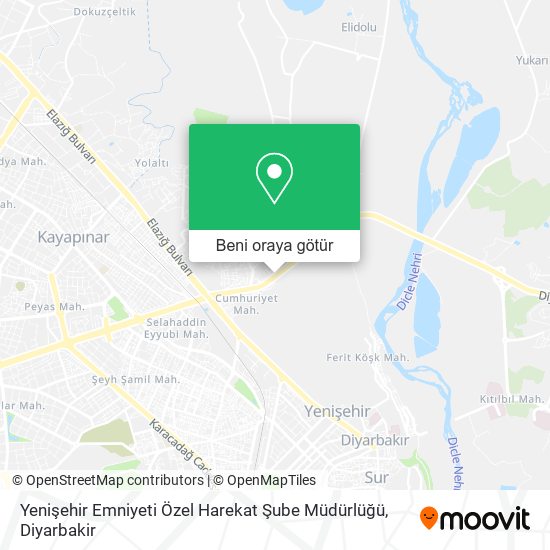 Yenişehir Emniyeti Özel Harekat Şube Müdürlüğü harita