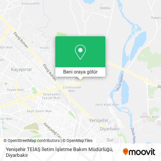 Yenişehir TEİAŞ İletim İşletme Bakım Müdürlüğü harita