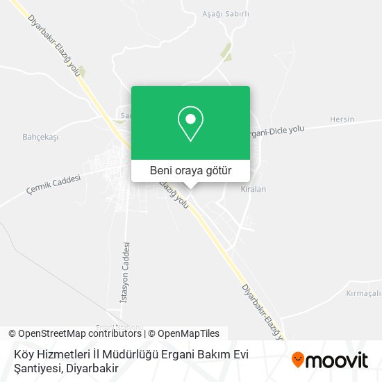 Köy Hizmetleri İl Müdürlüğü Ergani Bakım Evi Şantiyesi harita