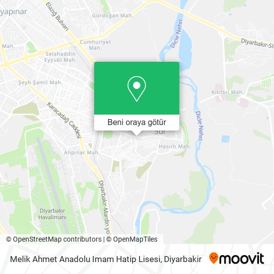 Melik Ahmet Anadolu Imam Hatip Lisesi harita