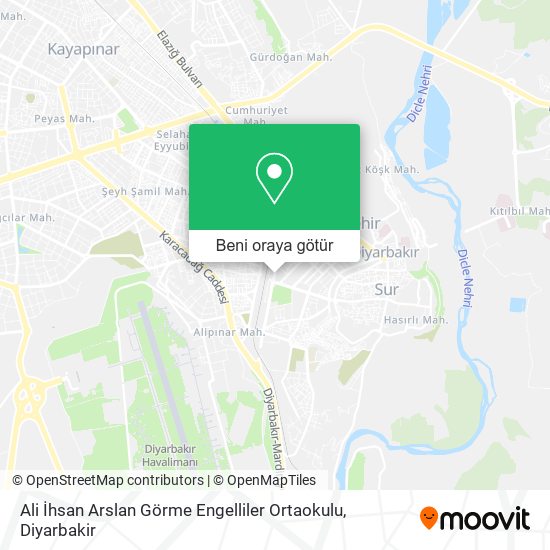 Ali İhsan Arslan Görme Engelliler Ortaokulu harita