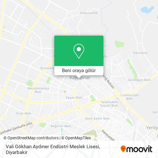 Vali Gökhan Aydıner Endüstri Meslek Lisesi harita