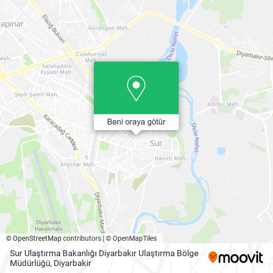 Sur Ulaştırma Bakanlığı Diyarbakır Ulaştırma Bölge Müdürlüğü harita