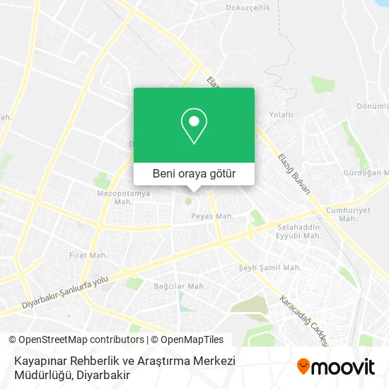 Kayapınar Rehberlik ve Araştırma Merkezi Müdürlüğü harita