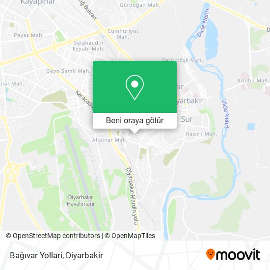 Bağıvar Yollari harita