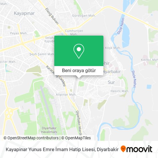 Kayapinar Yunus Emre İmam Hatip Lisesi harita