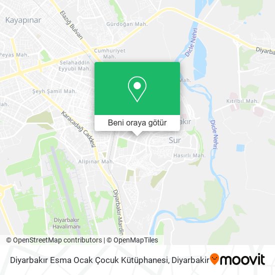 Diyarbakır Esma Ocak Çocuk Kütüphanesi harita