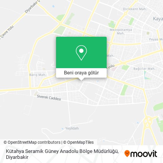 Kütahya Seramik Güney Anadolu Bölge Müdürlüğü harita