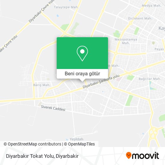 Diyarbakır Tokat Yolu harita