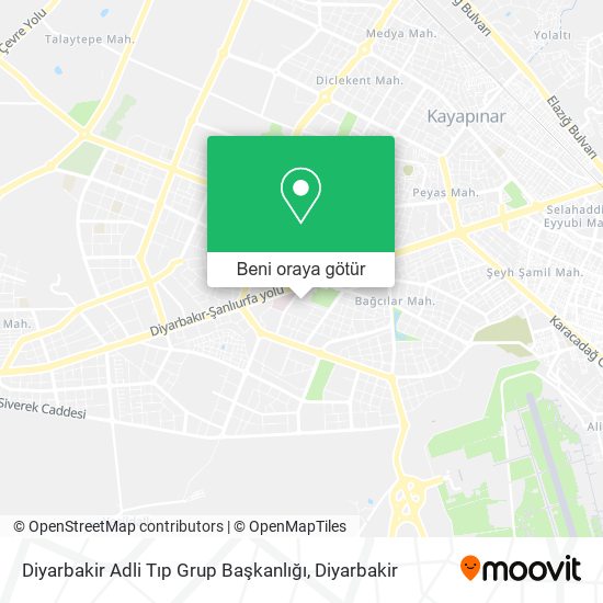 Diyarbakir Adli Tıp Grup Başkanlığı harita