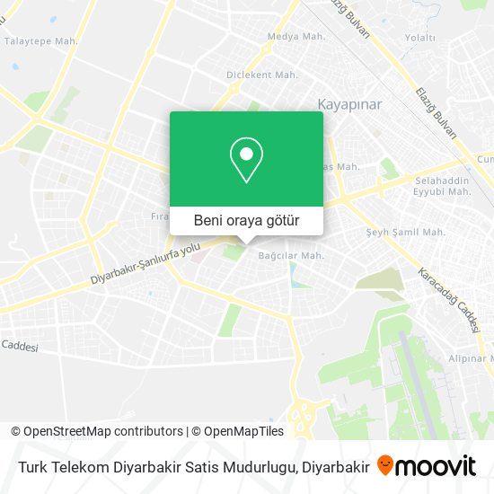 Turk Telekom Diyarbakir Satis Mudurlugu harita