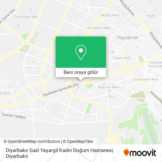 Diyarbakır Gazi Yaşargil Kadın Doğum Hastanesi harita