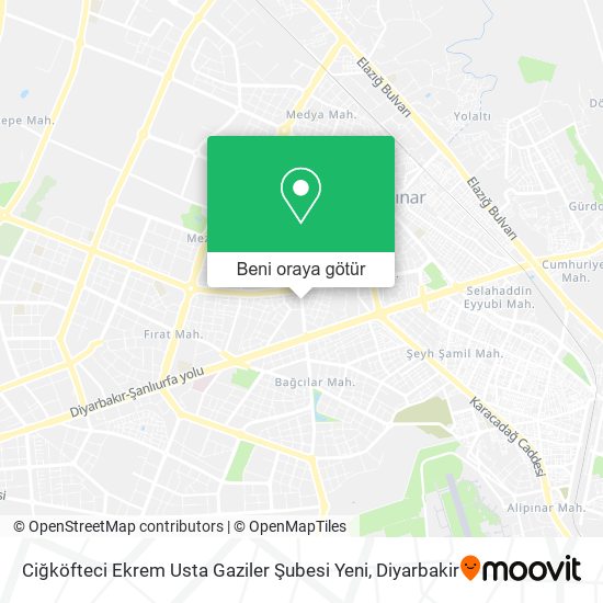 Ciğköfteci Ekrem Usta Gaziler Şubesi Yeni harita