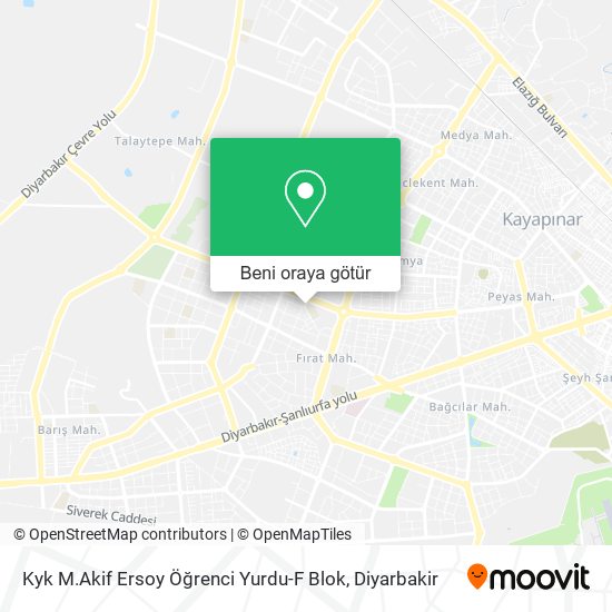 Kyk M.Akif Ersoy Öğrenci Yurdu-F Blok harita