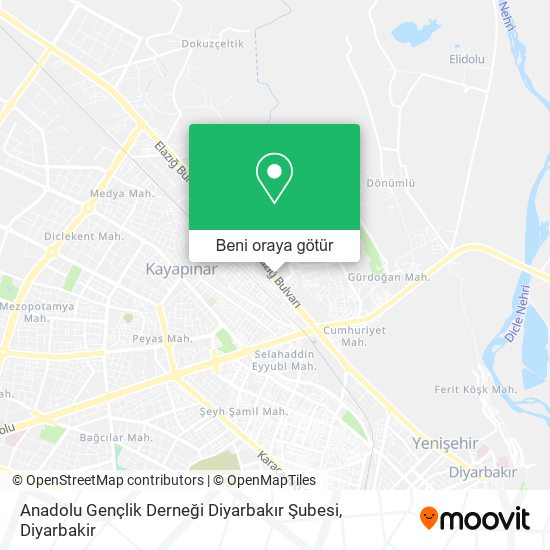 Anadolu Gençlik Derneği Diyarbakır Şubesi harita