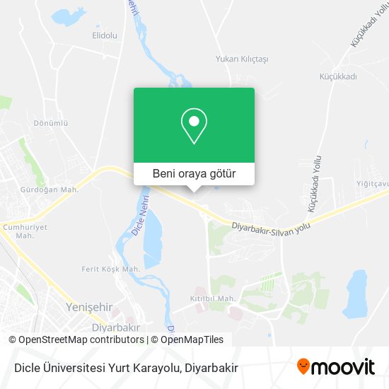 Dicle Üniversitesi Yurt Karayolu harita