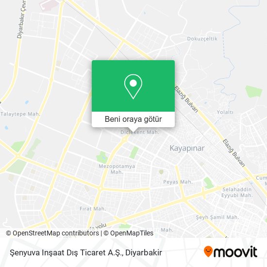 Şenyuva Inşaat Dış Ticaret A.Ş. harita