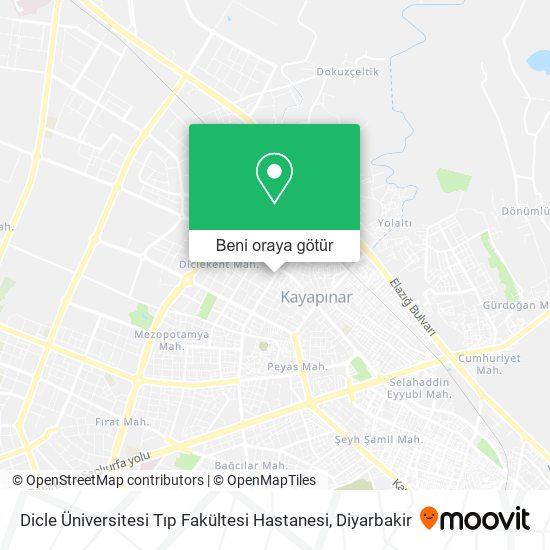 Dicle Üniversitesi Tıp Fakültesi Hastanesi harita