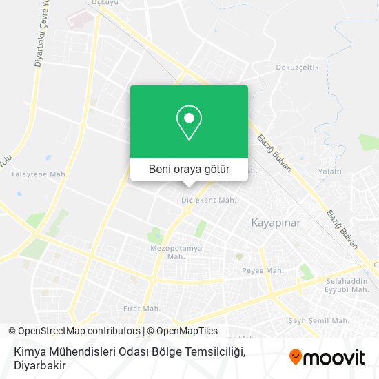 Kimya Mühendisleri Odası Bölge Temsilciliği harita