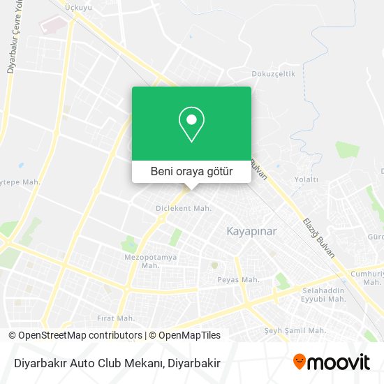 Diyarbakır Auto Club Mekanı harita
