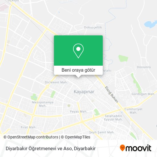 Diyarbakır Öğretmenevi ve Aso harita