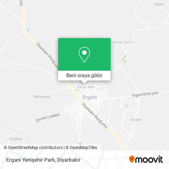 Ergani Yenişehir Park harita