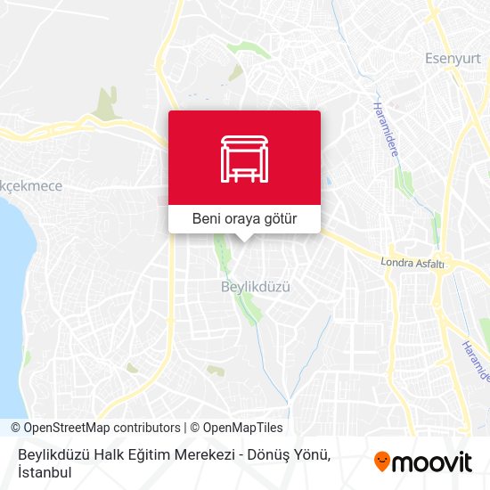 Beylikdüzü Halk Eğitim Merekezi - Dönüş Yönü harita