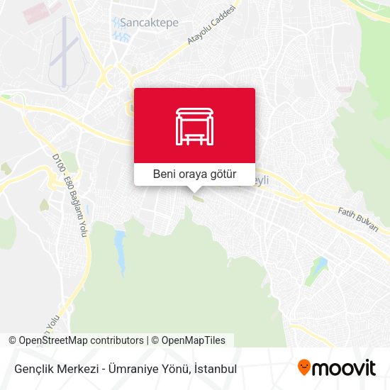 Gençlik Merkezi - Ümraniye Yönü harita